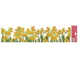Okenní fólie bez lepidla pruhy Narcisy 64 x 15 cm