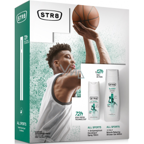Str8 All Sports antiperspirant deodorant sprej pro muže 150 ml + sprchový gel 400 ml, kosmetická sada