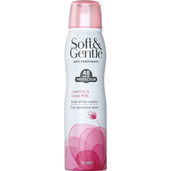 Soft & Gentle Jasmín a kokosové mléko antiperspirant deodorant sprej 150 ml