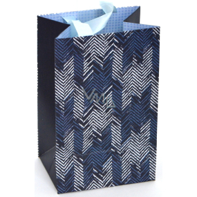 Nekupto Dárková papírová taška luxusní 11 x 17,5 x 8 cm Modrá 2039 LFS