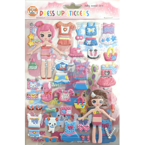 Ditipo Dress Up Panenky a oblečení samolepky pro holčičky 15,5 x 20 cm 2 archy