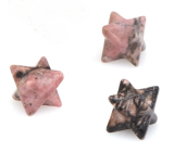 Rhodonit Merkaba hmatka z přírodního kamene 13 mm,1 kus, velký léčitel srdcí