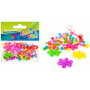Craft with fun Ozdobné korálky plastové s průvlekem 1 mm barevné korálky, květinky a srdíčka mix 20 g