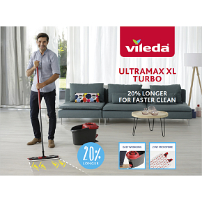 Vileda Ultramat Turbo XL mop kompletní sada Vileda Ultramat Turbo XL mop kompletní sada
