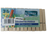 Clanax Kolíčky na prádlo dřevěné 36 kusů