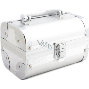 Kufřík kosmetický hliníkový kufřík stříbrný uzamikatelný 20 x 14 x 14 cm 1 kus