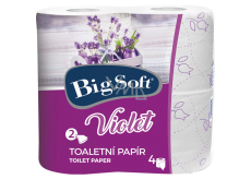 Big Soft Violet parfémovaný toaletní papír bílý 2 vrstvý 190 útržků 4 role