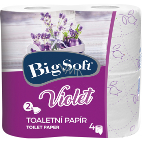 Big Soft Violet parfémovaný toaletní papír bílý 2 vrstvý 190 útržků 4 role