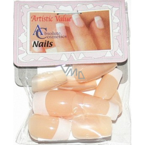 Absolute Cosmetics Nails umělé nehty francouzská manikúra přírodní 20 kusů
