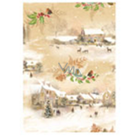 Ditipo Dárkový balicí papír 70 x 200 cm Vánoční béžový