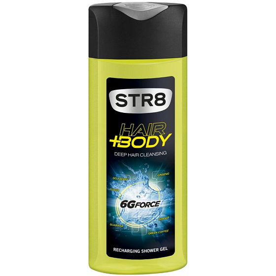 Str8 6G Force sprchový gel na tělo a vlasy pro muže 400 ml