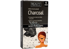 Beauty Formulas Charcoal Aktivní uhlí pásky na nos 6 kusů