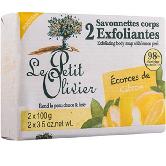 Le Petit Olivier Citron peelingové toaletní mýdlo 2 x 100 g