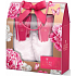 Grace Cole Floral Footed mycí gel na chodidla 150 ml + krém na chodidla 150 ml + luxusní bačkory, kosmetická sada