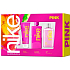 Nike Pink Woman toaletní voda pro ženy 100 ml + sprchový gel 100 ml + tělové mléko 75 ml, dárková sada pro ženy
