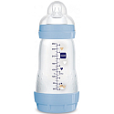 Mam Anti-Colic antikoliková láhev na krmení, silikonová jemná savička se středním průtokem 2+ měsíců Modrá 260 ml