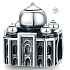 Charm Sterlingové stříbro 925 Indie - Taj Mahal, korálek na náramek cestování