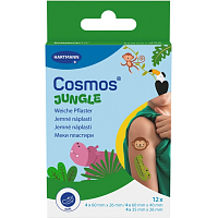 Cosmos dětská náplast Jungle ve tvaru zvířátek, 12 ks