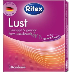 Ritex Lust kondom vroubkovaný 3 kusy