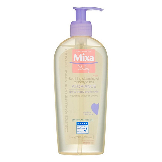 Mixa Baby Atopiance Soothing Cleansing Oil zklidňující a čisticí olej pro děti na vlasy a pokožku se sklonem k atopii 250 ml