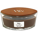 WoodWick Amber & Incense - Ambra a kadidlo vonná svíčka s dřevěným širokým knotem a víčkem sklo loď 453 g