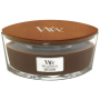 WoodWick Amber & Incense - Ambra a kadidlo vonná svíčka s dřevěným širokým knotem a víčkem sklo loď 453 g