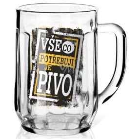 Nekupto Pivní sklenice Vše co potřebuji je pivo 500 ml