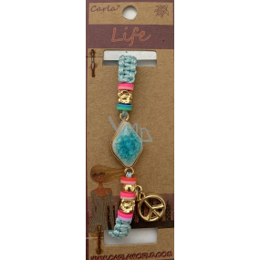Albi Šperk náramek pletený Kosočtverec, Hippies symbol míru 1 kus různé barvy