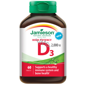 Jamieson Vitamin D3 pro podporu imunitního systému i pro zdravé kosti 2000 IU doplněk stravy 60 tablet