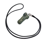 Jaspis zelený, stromový Penis amulet pro plodnost, přívěsek přírodní kámen ručně broušený 3 cm, kámen pozitivní energie