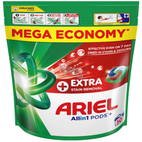 Ariel All in 1 Pods Plus Extra Clean gelové kapsle univerzální 50 kusů