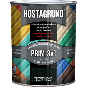 Hostagrund Prim 3v1 S2177 základní i vrchní barva na kov, 0155 antracit, 600 ml Hostagrund Prim 3v1 S2177 základní i vrchní barva na kov, 0155 antracit, 600 ml