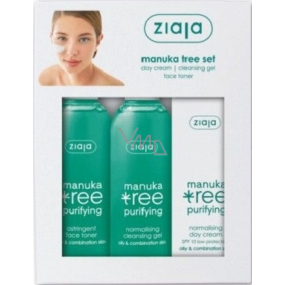 Ziaja Manuka Tree Purifying pleťový tonik 200 ml + mycí gel 200 ml + denní krém 50 ml, kosmetická sada