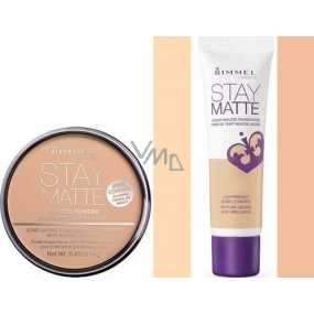 Rimmel London Stay Matte Liquid Mousse make-up 200 Soft Beige 30 ml + Stay Matte Powder pudr 004 Sandstorm 14 g