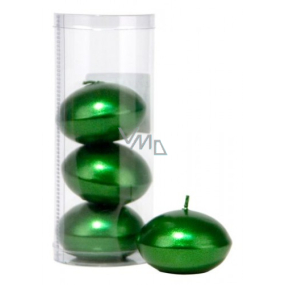 Svíčka plovoucí metal tmavě zelená v tubusu 50 x 120 mm 4 kusy