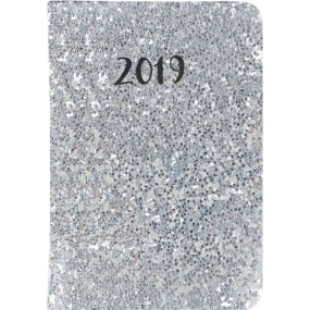 Albi Diář 2019 mini Stříbrný 11 x 7,5 x 1,2 cm