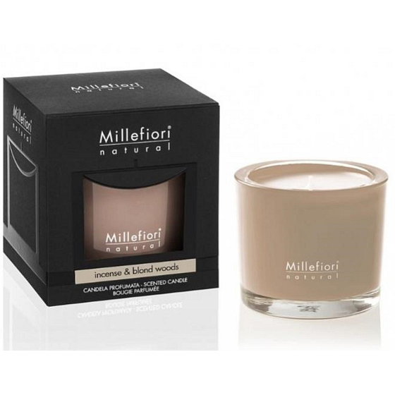 Millefiori Milano Natural Incense & Blond Woods - Kadidlo a Světlá dřeva Vonná svíčka hoří až 60 hodin 180 g