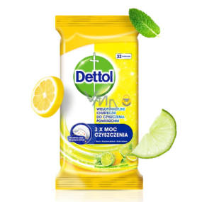 Dettol Citron & Limetka antibakteriální ubrousky na povrchy 32 kusů