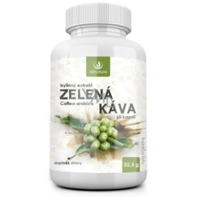 Allnature Zelená Káva bylinný extrakt ke zvýšení metabolismu a kapacity vytrvalostního výkonu doplněk stravy 60 kapslí