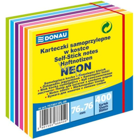 Donau Samolepicí bločky neon-pastelové barvy 76 x 76 mm, 400 listů