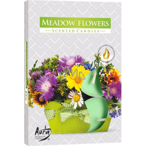 Bispol Aura Meadow Flowers - Luční kvítí vonné čajové svíčky 6 kusů