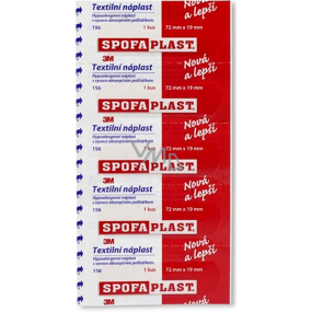 3M Spofaplast 156 textilní náplast 72 mm x 19 mm 5 kusů