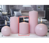 Lima Ice Pastel růžová svíčka válec 80 x 100 mm 1 kus