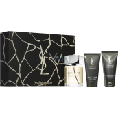 Yves Saint Laurent L Homme toaletní voda 100 ml + sprchový gel 50 ml + balzám po holení 50 ml, dárková sada pro muže
