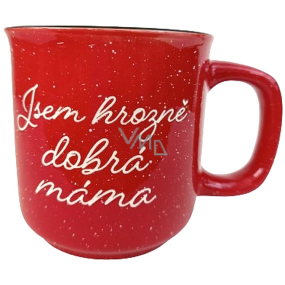 Albi Kameninový hrnek červený Jsem hrozně dobrá máma 400 ml