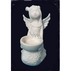 Anděl porcelánový na svíčku, 12 cm