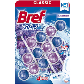 Bref WC Power Aktiv Lavender, WC kuličky, 3 × 50 g