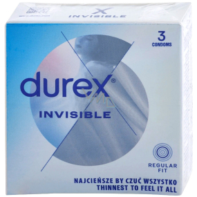 Durex Invisible Extra Thin Extra Sensitive kondomy extra tenké, extra citlivé nominální šířka: 54 mm 3 kusy