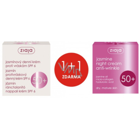 Ziaja Jasmín 50+ protivráskový denní krém 50 ml + Jasmín 50+ noční krém 50 ml, duopack