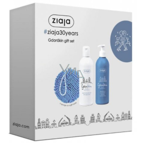 Ziaja GdanSkin Glycerin koupelový a sprchový gel 300 ml + tělový balzám rozsvětlující 300 ml + mycí houba, kosmetická sada